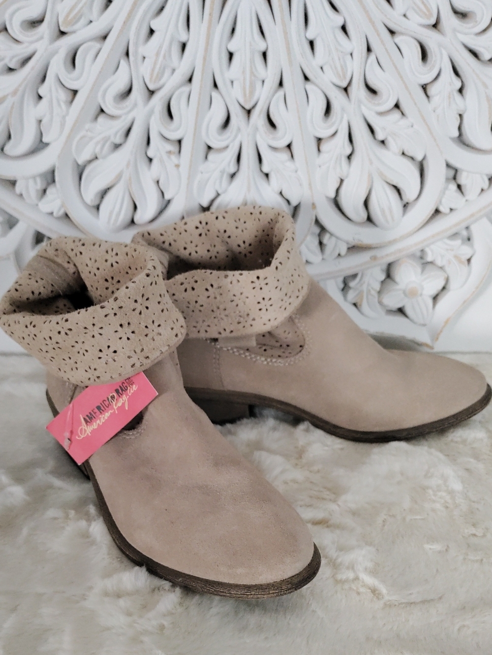American Rag Soft Suede Foldover Ankle Boots – Size 8.5